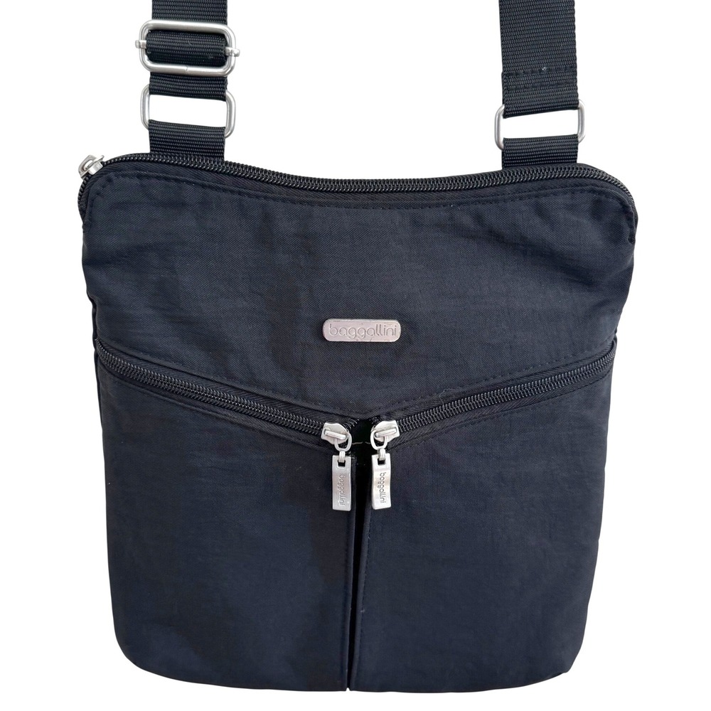 Baggallini Horizon Black Crossbody Bag With Adjustable Strap & Multi‎ Pockets